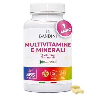 Bandini® Multivitaminico Completo 365 compresse (Scorta per 1 Anno) - Integratore Multivitamin Complex con 13 Vitamine e 11 Minerali - Complesso Multi-Vitaminico Uomo e Donna - Prodotto in Italia