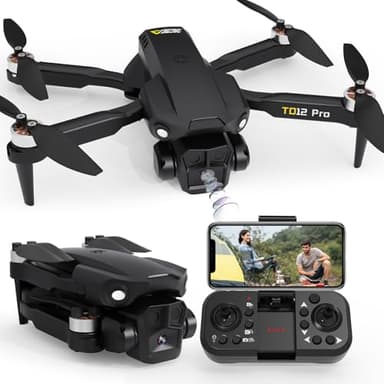 Toladrone Drone con Telecamera HD 1080P, Motore Brushless Regolabile Motorizzata a 90°, Droni per Adulti Trasmissione FPV, Quadcopter RC per Principianti
