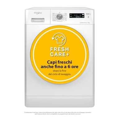 Whirlpool FFS P85 IT, Lavatrice a carica frontale, 8kg, 1200Giri/min, bianco