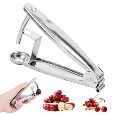 YYTECH Denocciolatore per ciliegie, Ciliegio snocciolato in acciaio inox Snocciolatore Ciliegie e Olive, Lunghezza: 13 cm, Argento, per Ciliegie ed Olive, Datteri Rossi