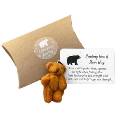 Nicear Orsetto Terapeutico per Ansia | Peluche da Abbraccio con Messaggio d'Amore | Regalo Emozionale per Compleanno, Ricovero Ospedaliero o Memoria (Marrone)