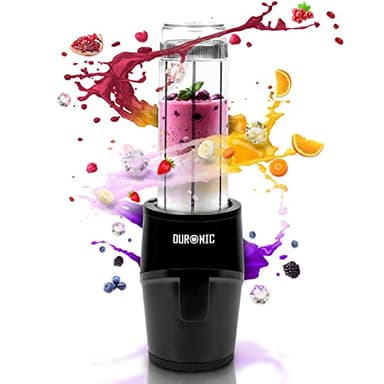 Duronic BL510 Mini frullatore elettrico 500W, Frullatore portatile con borraccia da 570ml senza BPA, Blender compatto portatil. Frullatore per smoothie, cocktail, cibo per bebe, frullati