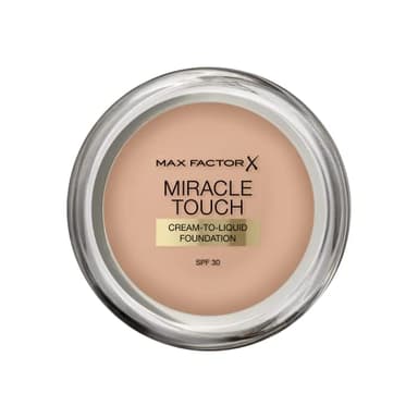 Max Factor Miracle Touch, Fondotinta Coprente con Acido Ialuronico, 045 Warm Almond, 12 ml