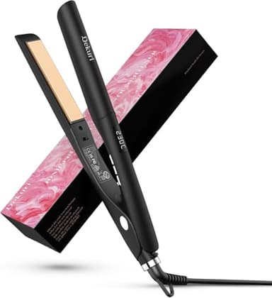 Dekuri Piastra per Capelli in Titanio, Riscaldamento Rapido in 30s, Display LED 120-230℃, Piastra Capelli Professionale Ionic per Donne
