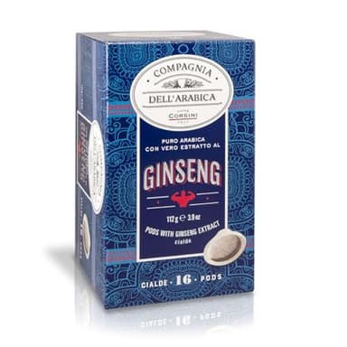 Caffè Corsini - Caffè Espresso al Ginseng in Cialde ESE 44mm, Miscela Tostata con Estratto di Ginseng, Dolce ed Energizzante, Confezione da 96 Cialde