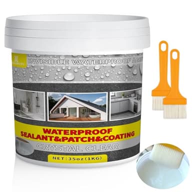 Agente Impermeabile Invisibile,1KG Sigillante Impermeabile Liquido, Rivestimento Impermeabile Definitivo per Interni ed Estern,Sigillante Impermeabile Ttrasparente per Docce,Lastre,Legno e Tetti