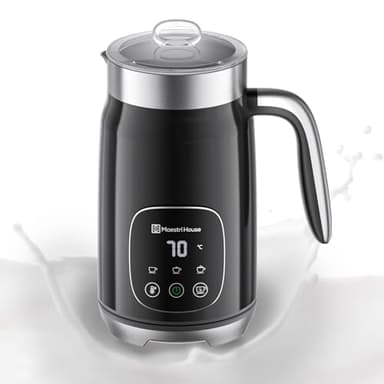 Maestri House Montalatte Elettrico 4-in-1 14,1OZ/400ML Montalatte Controllo Smart-Touch Creatore di Schiuma, Funzione di Memoria per Latte, Cappuccino, Latte Caldo, Cioccolata Calda, DualFro 400