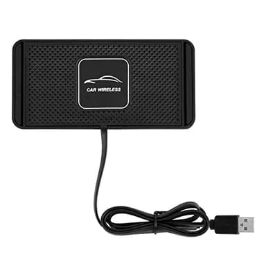 TKSE Tappetino di ricarica veloce, tappetino per ricarica rapida wireless per auto QI per Samsung, Nero