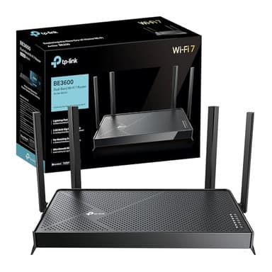 TP-Link WiFi 7 Archer BE3600 Router WiFi, BE3600Mbps Dual-Band, 2 Porte × 2,5 Gbps, 2×2 MU-MIMO, OFDMA, MLO, Compatibile con EasyMesh, HomeShield, VPN, non supporta xDSL