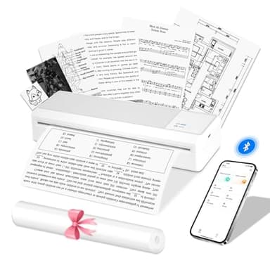 LFPERT P83 Stampante Portatile A4, Stampante Termica con Bluetooth e USB, Compatibile con Android/iOS/Windows/macOS, Stampante Inkless per Viaggi, Lavoro, Casa, Stampa Solo su Carta Termica