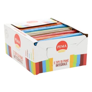 PEMA Cestino con Cinque Diversi Tipi di Pane Integrale, Formato Degustazione, con Pasta Madre, 500 g