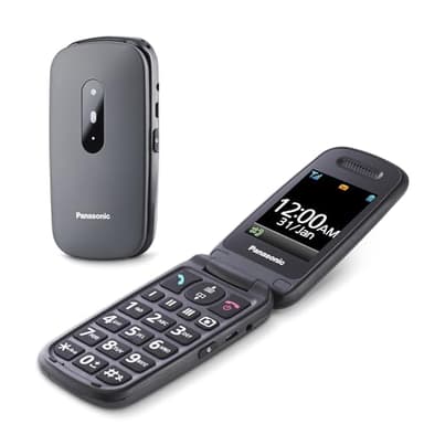 Panasonic KX-TU446EXG 2G, Cellulare per anziani, Compatibile con Apparecchi Acustici, Ottimale per Anziani, Pulsanti Grandi Retroilluminati, Ampio Display, 290 Ore di Autonomia, Grigio