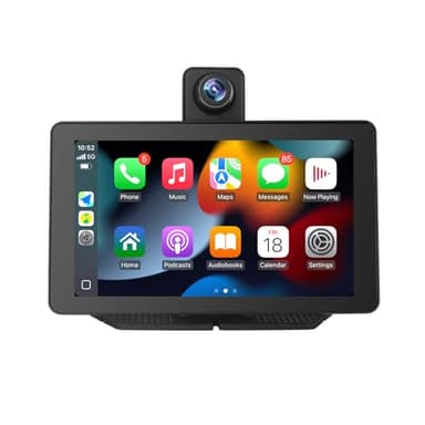Schermo Auto Wireless Carplay & Android Auto - Display Car Play da 7 Pollici con Fotocamera Frontale 1080P | Trasmettitore FM/AUX | Plug & Play Bluetooth Autoradio
