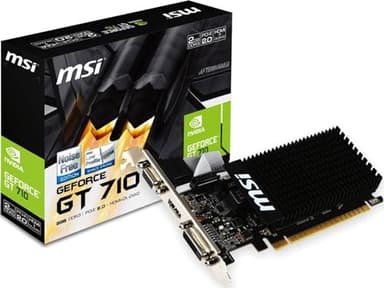 Msi GeForce GT710 2GD3H LP Scheda Grafica, 2 GB GDDR3, PCI Express 2.0, HDMI + DL-DVI-D, Nero