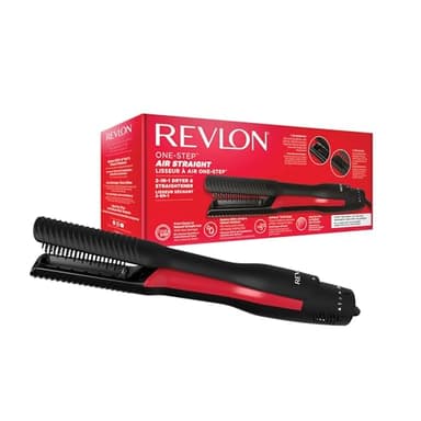 REVLON One-Step Air Straight Piastra ad aria e Asciugacapelli 2-in-1 || Asciuga e liscia con l'aria calda, senza calore estremo - Piastre e denti infusi con olio di Argan || RVDR5330E