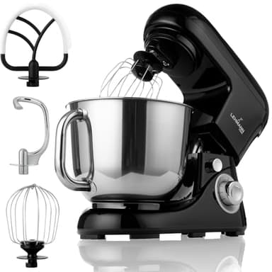 Lehmann Impastatrice Planetaria, 2200 W, Robot da Cucina Multifunzione Planetaria 5 Litri con Ciotola in Acciao Inossidabile, 6 Velocità, Pulse, 3 Ganci di Miscelazione