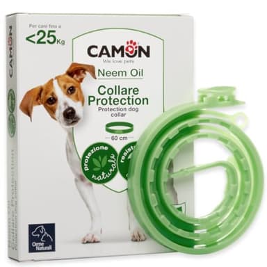CAMON | Collare Barriera per Cane Olio di Neem, Rilascia Un Gradevole Odore, Resistente all'Acqua, Protezione per Circa 2 Mesi, 60cm