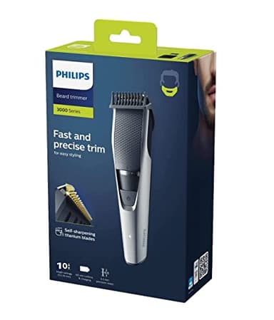 Philips BEARDTRIMMER Series 3000 BT3206/13 regolabarba Nero, Argento