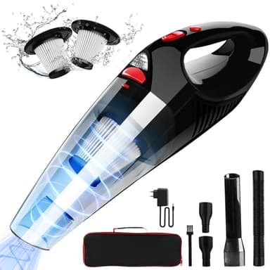 AOKBON Aspirabriciole Senza Fili Potente 3 in 1 8500PA Aspirapolvere Auto Portatile con 2 Filtri 120W 12V Aspirapolvere Portatile Senza Fili con Ricarica Rapida per Auto Casa
