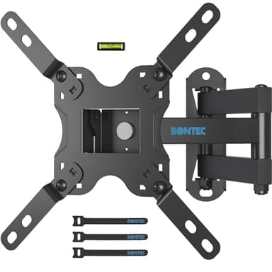 BONTEC Supporto TV Parete per 13-42 pollici, Staffa TV con Inclinazione e Rotazione, Resistente Fino a 20 kg, Max VESA 200x200mm