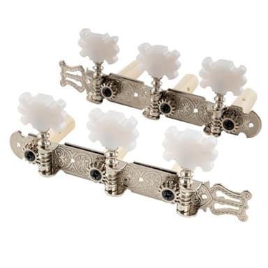 Musiclily Pro L3+R3 Stile Lyra Set Meccaniche per Chitarra Classica, Nickel