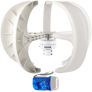 VEVOR Generatore di Turbine Eoliche a Forma di Lanterna 600W, Generatore Eolico con 5 Pale in Nylon di Alta Qualità 12 V CC, per la Ricarica della Batteria su Barche, Gazebo, Chalet o Case Mobili