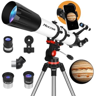 MEEZAA Telescopio, Telescopio Astronomico Professionale Potente per Adulti, 90 mm Apertura 800 mm AZ Mount Telescopi Rifrattori Portatile per Bambini e Principianti per Osservare la Luna e Pianeti