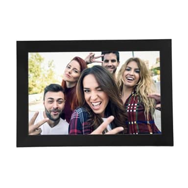 Cornice Digitale WiFi da 10 Pollici, Cornice Elettronica Widescreen IPS Supporta Video Musicali, Condividi Foto Istantaneamente con L'app Frameo, Memoria da 16 GB, Design (Spina