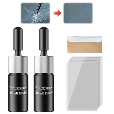 DABUG Kit Riparazione Crepe Vetro,Kit Riparazione Parabrezza Auto,Kit Riparazione Parabrezza Auto,Glass Repair Liquido Kit,Windshield Crack Repair Kit, 2pcs