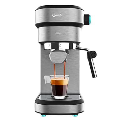 Cecotec Macchina da Caffè Espresso Cafelizzia 890 Grey. Espresso e Cappuccino, 1350 W, Sistema Thermoblock, 20 Bar, Modalità Auto per 1-2 Caffè, Vaporizzatore Orientabile, Capacità 1,2 L, Scalda Tazze