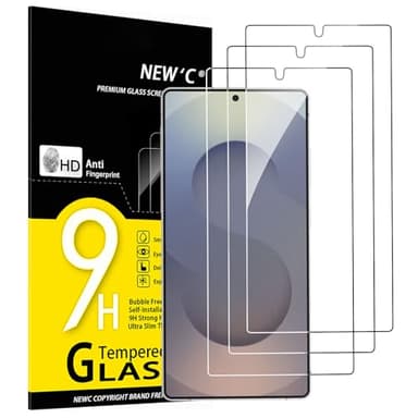 NEW'C 3 Pezzi, Vetro Temperato per Samsung Galaxy S25 Ultra, Pellicola Prottetiva Anti Graffio, Anti-Impronte, Senza Bolle, Durezza 9H, Ultra Trasparente, Ultra Resistente