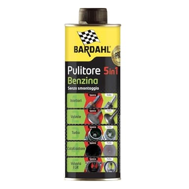 Bardahl - Pulitore 5 in 1 Benzina, Additivo Multifunzionale per la Completa Pulizia dei Motori a Benzina, Aumenta la Potenza e Le Prestazioni, 500ml