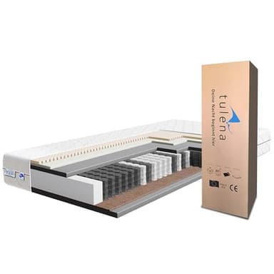 TULENA NOX Materasso matrimoniale 160x200 cm con memory foam e lattice, Materassi a molle insacchettate H3 + H4 Comfort Plus, altezza 24 cm reversibile