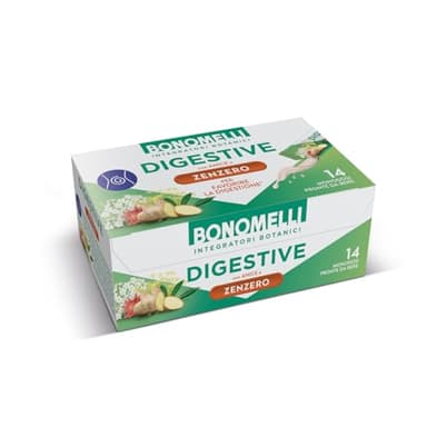 Bonomelli - Integratore Botanico Digestive, 14 bustine, pronto da bere. Con Finocchio, Zenzero, Anice Verde e Calcio. Per favorire la digestione (140ml)