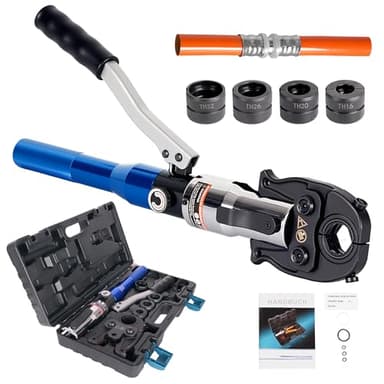 AMZCNC Pinza a pressa professionale (idraulica) con ganasce a pressione, profilo TH 16-20-26-32, per tubi compositi con raccordi del contorno TH, inserti a ganasce TH16, TH20, TH26, TH32 con