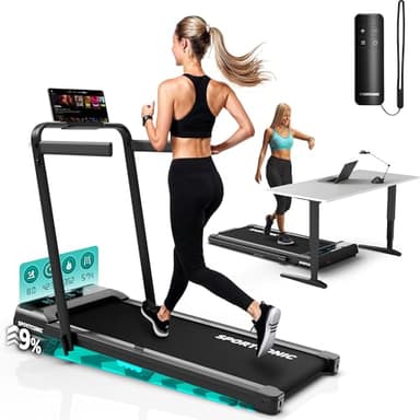 Sportconic Tapis Roulant Elettrico Pieghevole con Inclinazione, Walking Pad Silenzioso Salvaspazio, Tapirulan da Casa per Allenamento Ufficio (Escluso il tappetino protettivo, 1-12 km/h (P106FA))