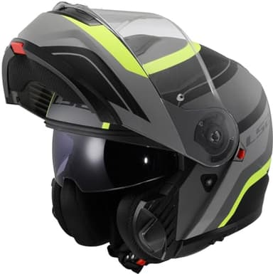 LS2, Casco Moto Modulare STROBE II MONZA Matt Black H-V Yellow, M