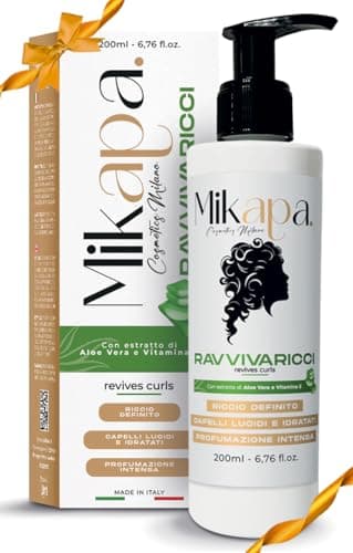 Ravviva Ricci, prodotto per capelli ricci, Gel per capelli ricci, crema per capelli ricci con intensa profumazione elimina effetto crespo e districa senza risciacquo da 200ml - Made in Italy