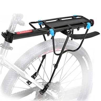 MAIKEHIGH Portapacchi Bicicletta Posteriore con Capacità 50KG, Rapido Sgancio Regolabile Portapacchi Bici con Riflettore Parafango Rack Reggisella per Ciclismo Mountain MTB Portabagagli Cargo