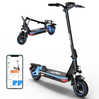 RCB TECH R10S Monopattino Elettrico, Batteria 48V 16,8Ah, Doppio Frenata, 10” Pneumatici, con Indicatore Direzione, LED, Monopattino Elettrico Pieghevole, Regalo per Adulti e Adolescenti