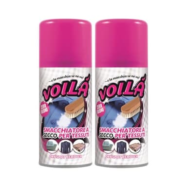 Voilà Smacchiatore Istantaneo a Secco Spray per Tessuti – 2 x 300 ml
