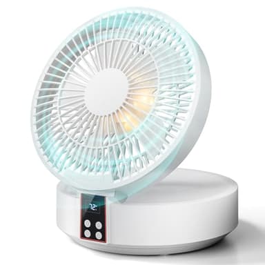 XUEYUWEN Ventilatore da Tavolo, da Scrivania con Telecomando, Silenzioso e Potente, Ventilatore Ricaricabile USB con 3 Velocità Oscillazione Ciclica, Ventilatore Portatile per Ufficio,Viaggi,Casa