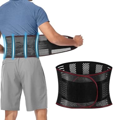 NHQZ Busto Ortopedico Lombare,Fascia Lombare Supporto Schiena,Lombare Supporto con 5 Supporti,Cintura Lombare di Sostegno,Regolabile Della Fascia Schiena per Uomini e Donne (Taglia M)