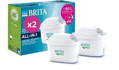 BRITA Filtri MAXTRA+ per Caraffa Filtrante per acqua - incl. 2 Filtri MAXTRA+ per la riduzione di cloro, calcare e impurità
