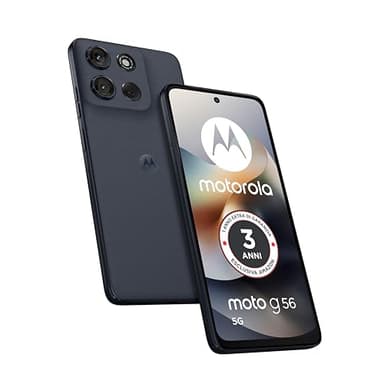 Motorola moto g56 5G con 3 anni di garanzia (8/256GB, Fotocamera 50MP + flicker cam, Display 6.72" FHD+ 120Hz, batteria 5100mAh, MediaTek Dimensity 7060, Android 15), PANTONE Black Oyster