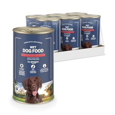 by Amazon, Cibo umido per cani, bocconcini di manzo in salsa, 6 x 1,24 kg