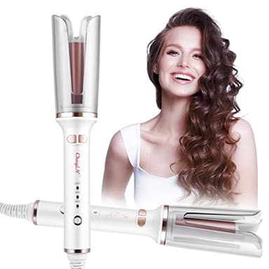 CkeyiN Arricciacapelli Automatico Professionale, Innovativo Design Con Clip Magica a Quattro Angoli Ferro Arricciacapelli, Calotta Trasparente Isolamento Termico, Stile Riccioli Facile da Creare