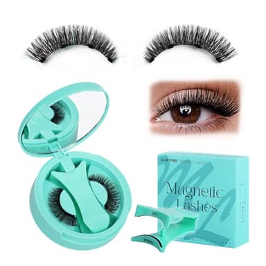 OYZOQ 1 PCS Ciglia magnetiche riutilizzabili con applicatore,Cig-lia Finte Magnetiche, ciglia finte senza colla, facile da indossare e rimuovere, Include clip a forma di V(ZP07)
