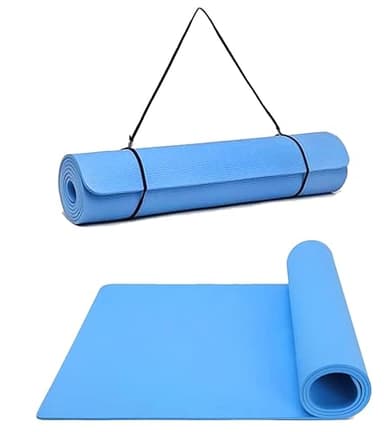 G5 HT SPORT Tappetino Per Yoga con maniglia di trasporto In Eva | 160x50Cm | Spessore 0.8 Cm | Tappeto Ginnastica Materassino fitness (AZZURRO)