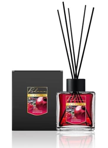 Profumatore con bastoncini in legno,diffusore ambiente 500ml Melograno, Lunga Durata - Profumo per Ambienti Elegante Persistente